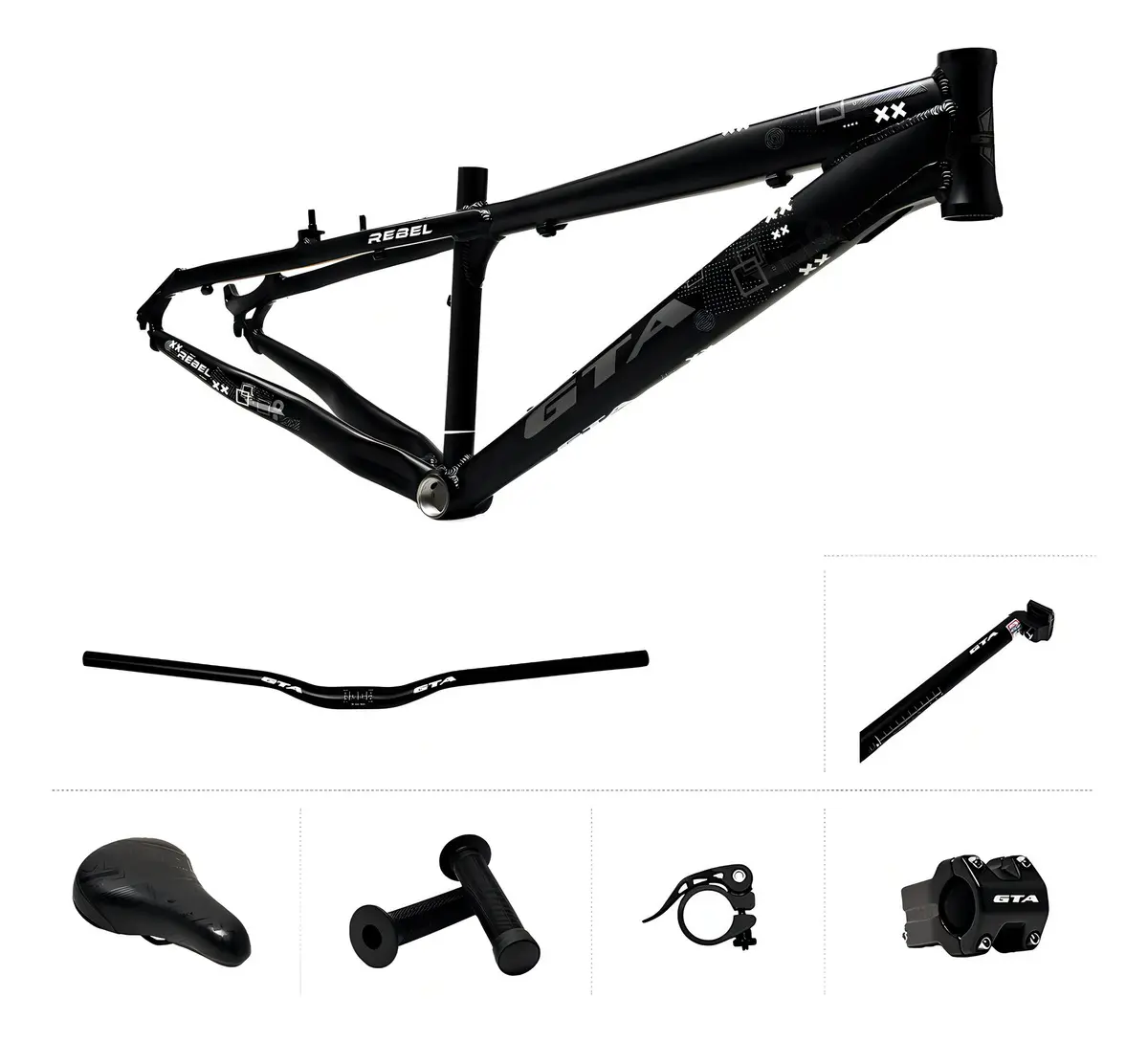 Kit Quadro Freeride GTA Rebel Aro 26: Domine Trilhas com Alumínio de Alta Performance